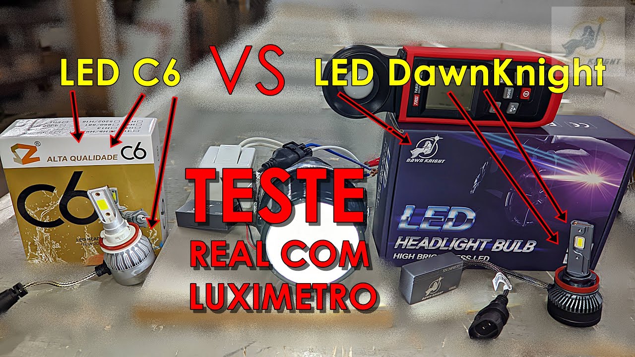 TESTE - LED K5C Dawnknight VS LED C6 - Comparativo REAL