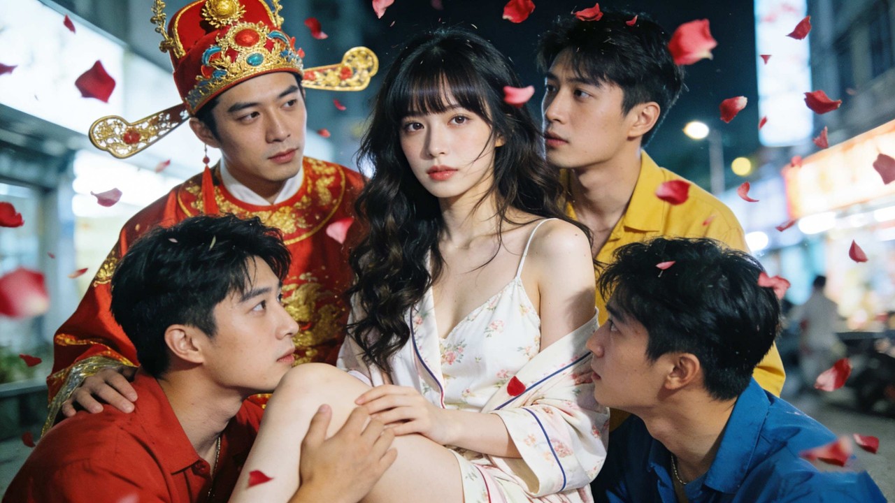 A girl prayed and found the God of Wealth and three handsome boyfriends, all deeply in love with her