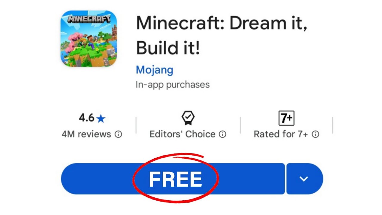 From Playstore Download Minecraft For Free