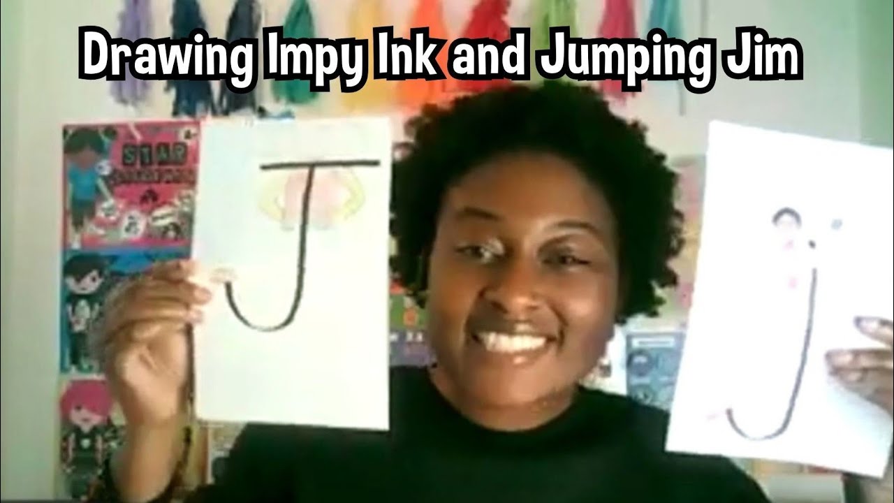 Let's Draw Impy Ink and Jumping Jim from Letterland