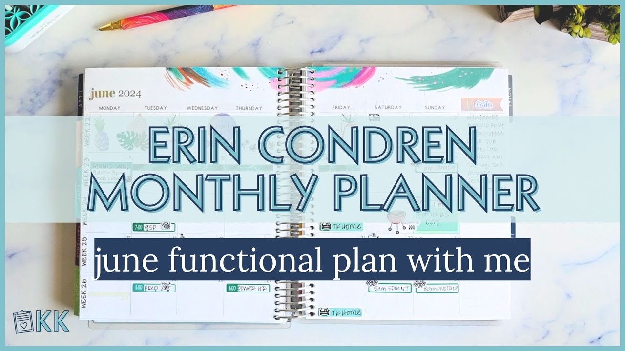 Erin Condren Monthly Planner Functional Plan with Me Dashboard Pages and Designer Sticker Book