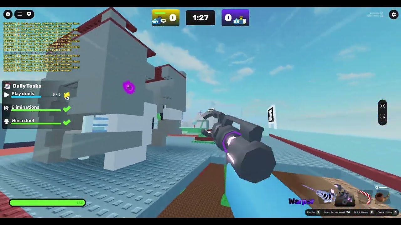 beating a mobile auto shoot person (in ffa, knife ,ffa then sniper