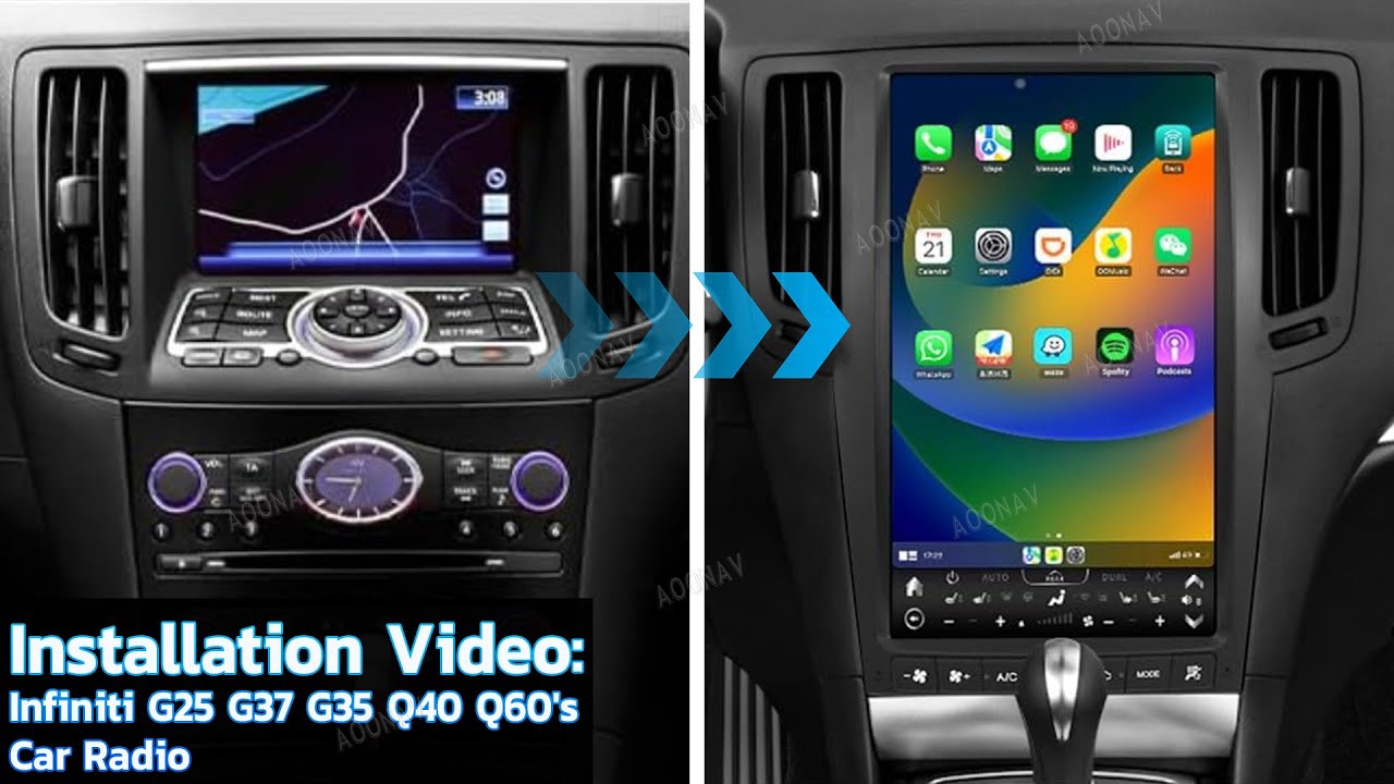 aoonav Installation Video Car Radio For Infiniti G25 G37 G35 Q40 Q60 2007-2015 Multimedia Player