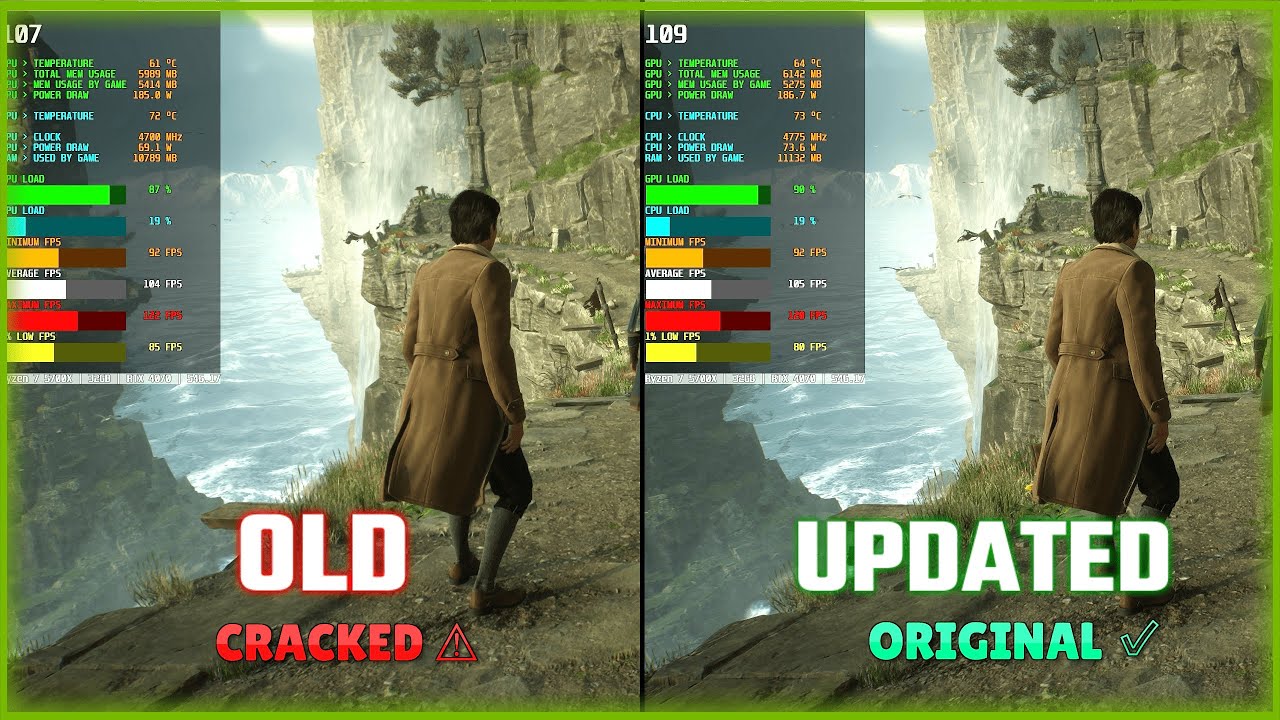 HOGWARTS LEGACY : (CRACKED VS. ORIGINAL) PERFORMANCE COMPARISON RTX 4070