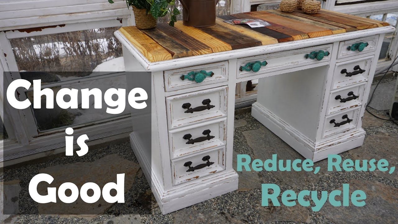 Transform an Old Desk into a Rustic Potting Bench
