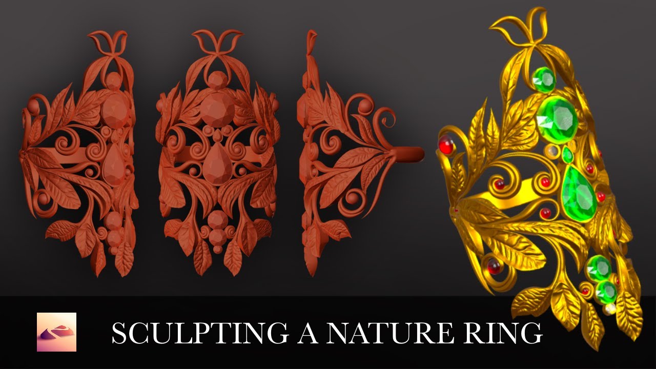 NOMAD SCULPT |  Sculpting a Nature Ring in Nomad | No Commentary Timelapse