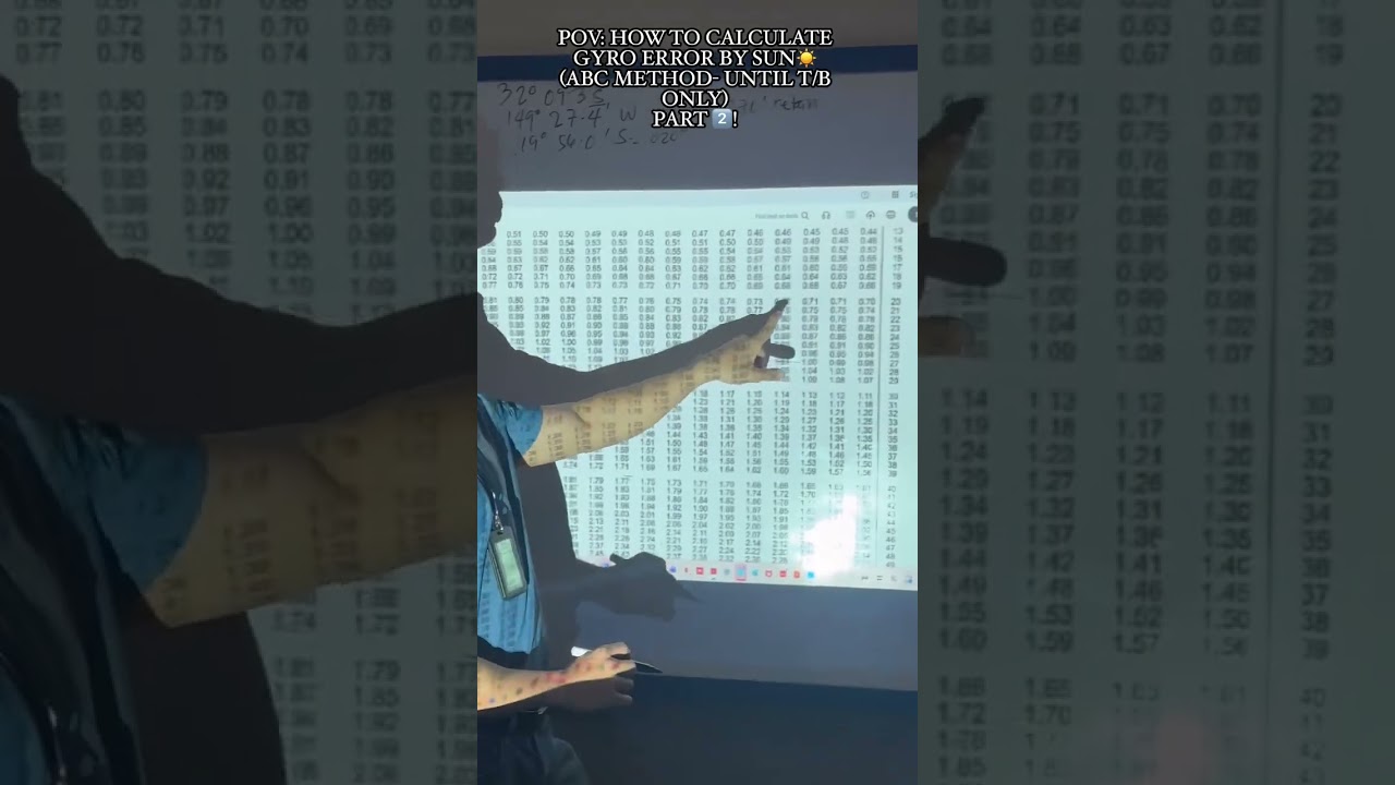 POV: HOW TO CALCULATE GYRO ERROR BY SUN☀️ (ABC METHOD- UNTIL T/B ONLY)PART 2️⃣!