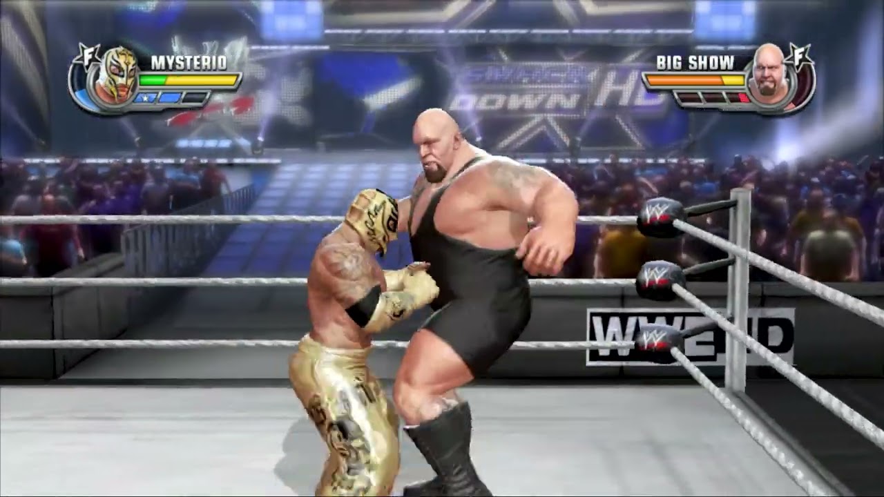 WWE ALL STARS Full Match |  Rey Mysterio Vs.The BigShow| Gameplay | PS3 Emulator | 1080p60FPS |