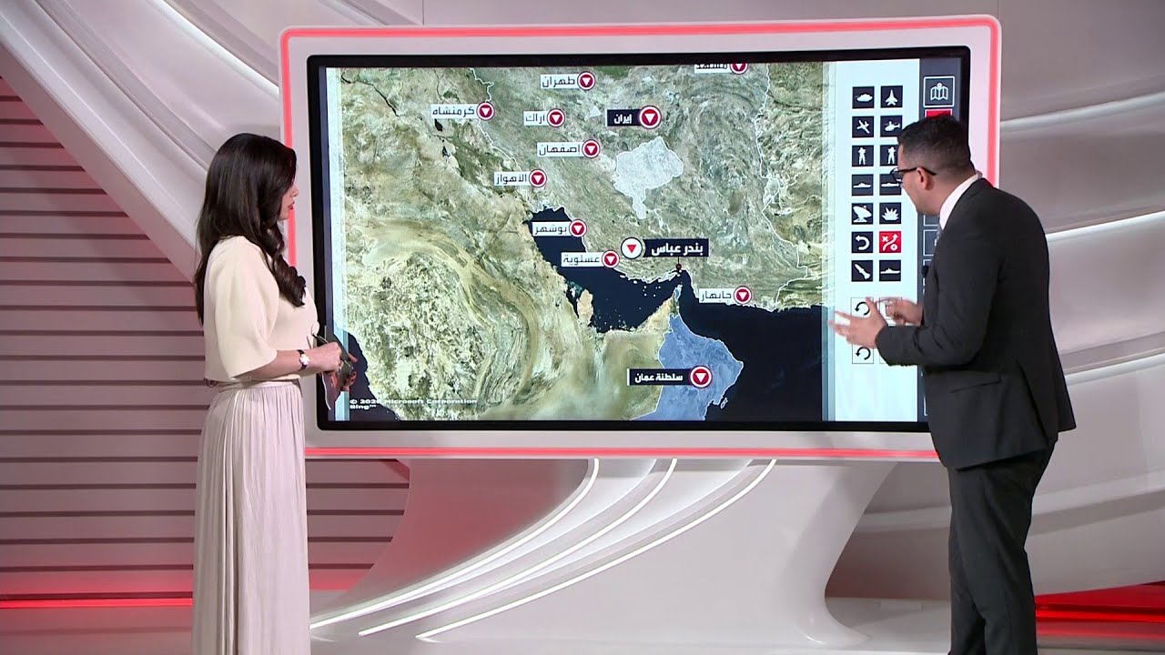 خريطة تفاعلية لمواقع الإنزال الأميركي المحتمل في مضيق هرمز