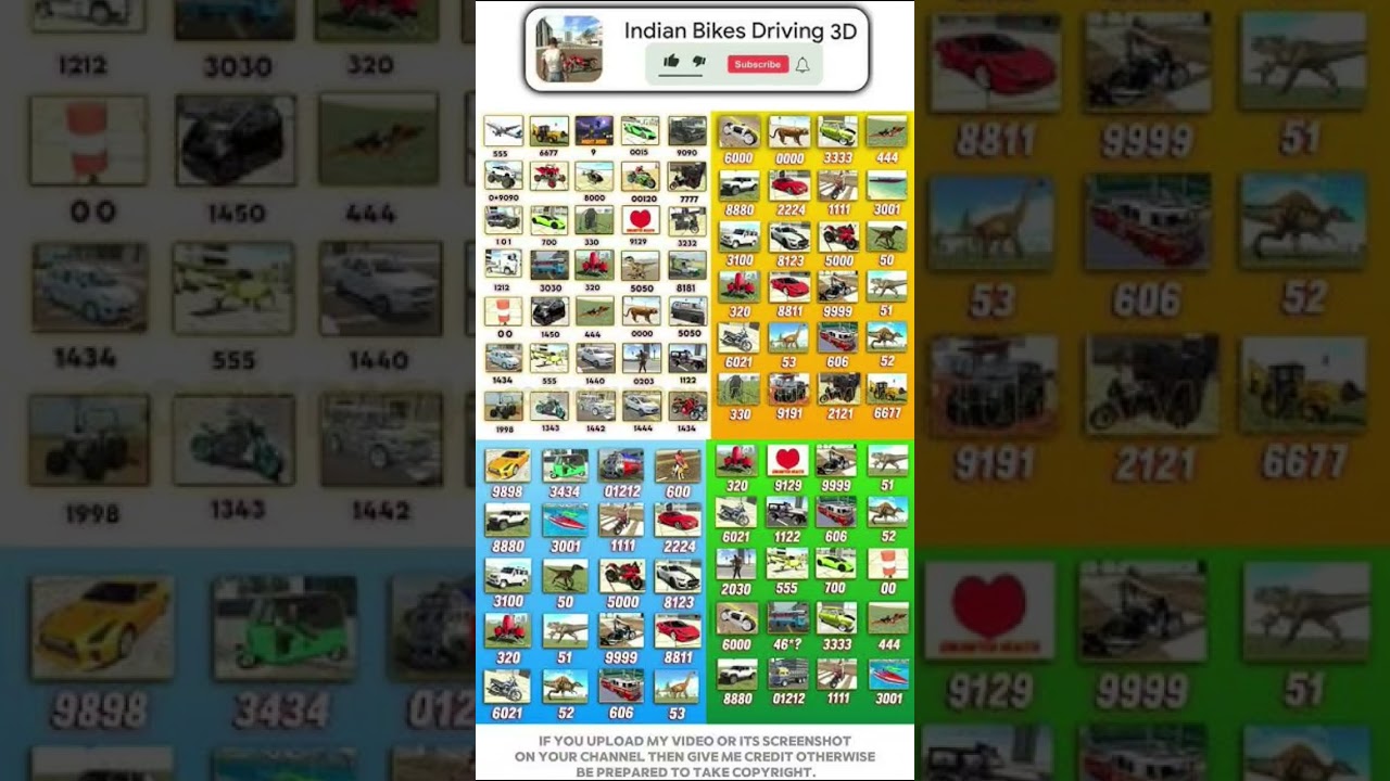 indian bike 3d game cheats code 