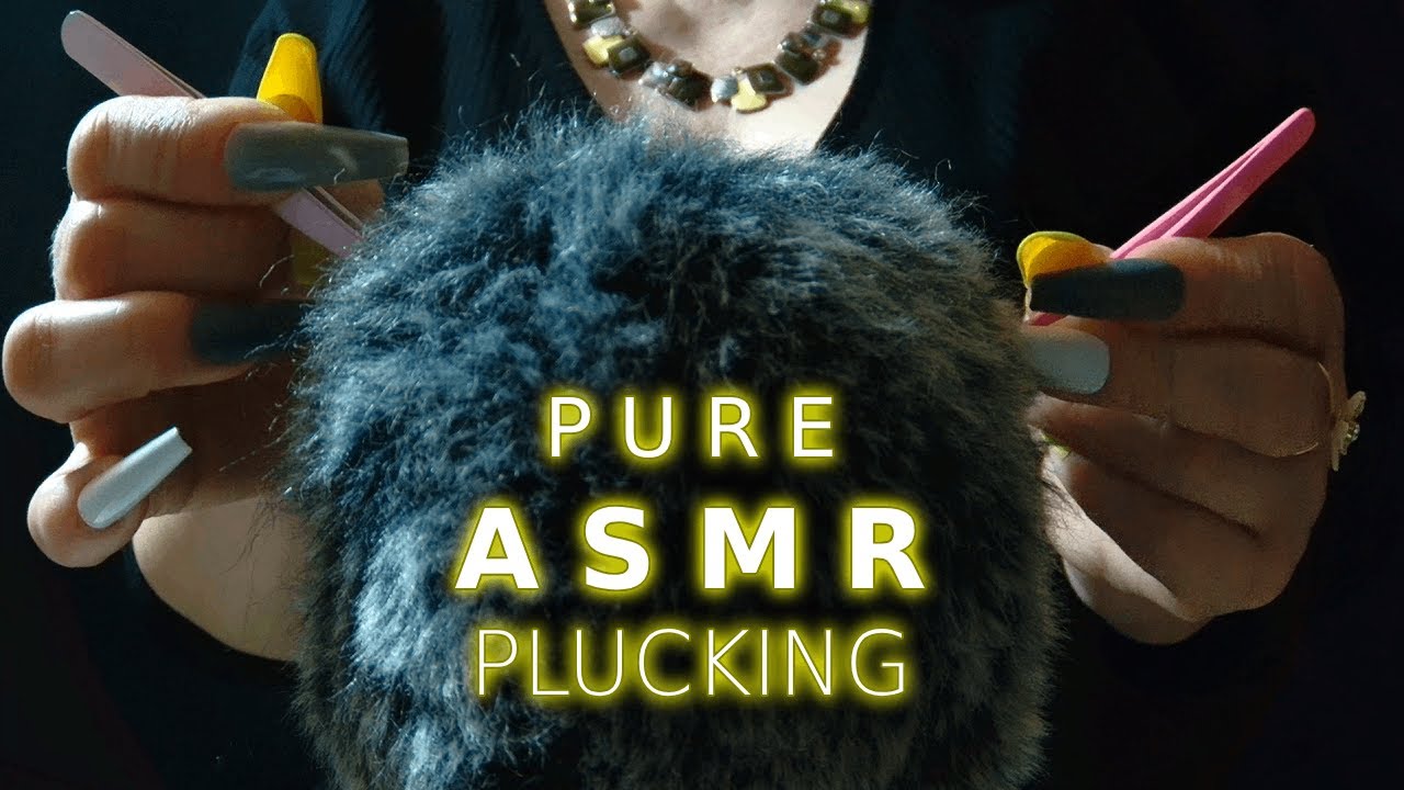 PLUCKING ASMR | Pure and Unpredictable Plucking with TWEEZERS on Fluffy Mic Cover | Fast and Slow