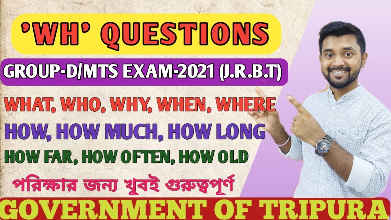 Framing Of 'WH' Questions For Group-D/MTS Exam-2021 (J.R.B.T)|| 'WH' Words In English||Tricks🔥