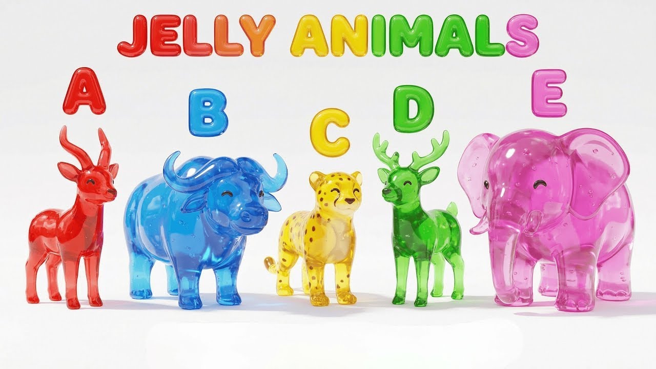 ABC Colorful Halloween Jelly Safari Animal Song 0114 | ABCs & Colors Learning Song For Kids