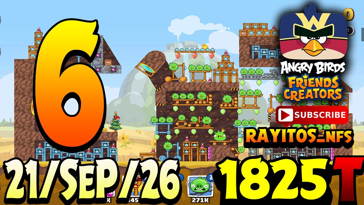 Angry Birds Friends Level 6 Tournament 1825 Highscore POWER-UP walkthrough 3 stars