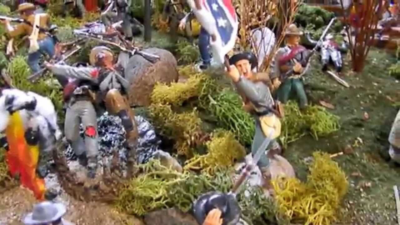 Epic American Civil War Diorama - Battles of ACW Confederates attack - Britains Toy Soldiers 54mm