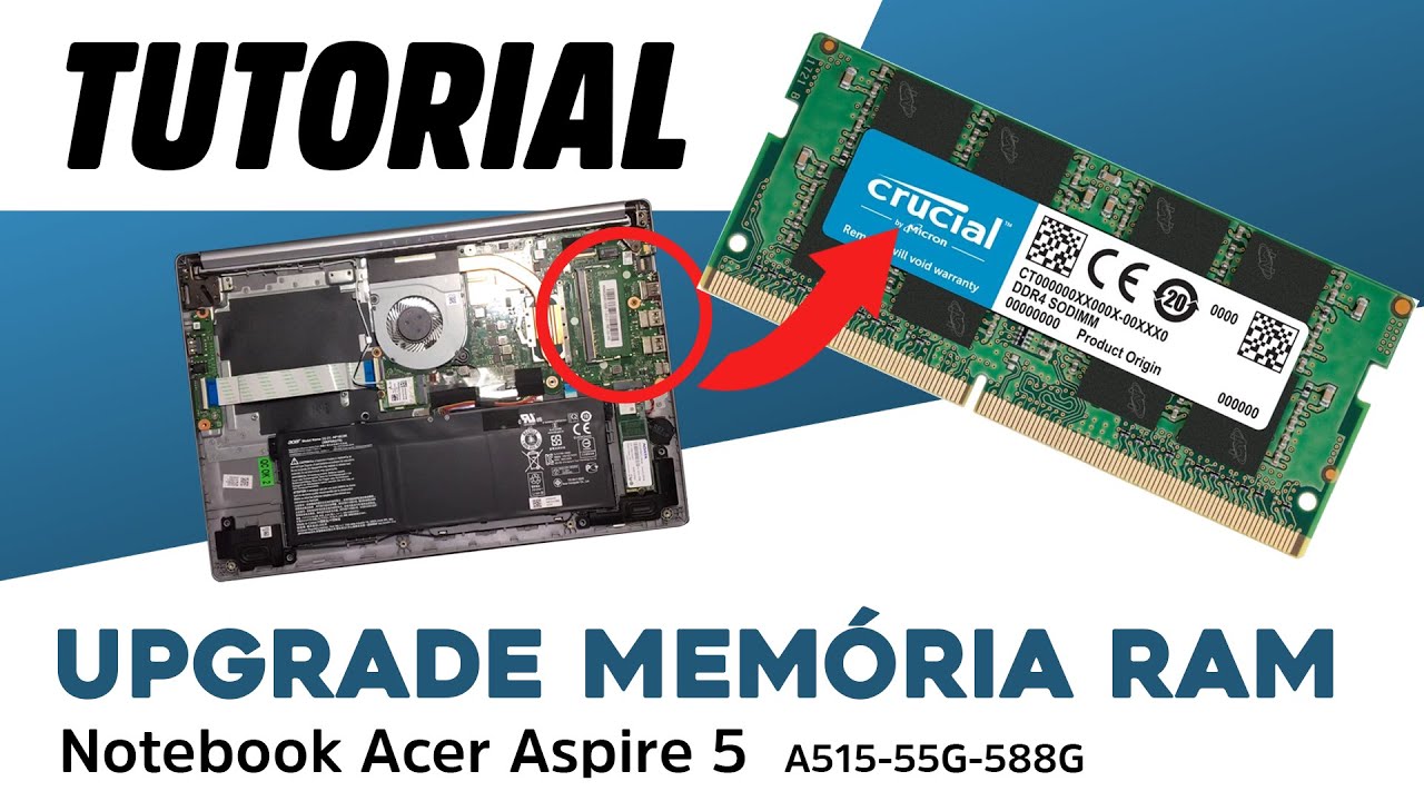 Como instalar Memória RAM no Notebook Acer Aspire 5 (Tutorial)