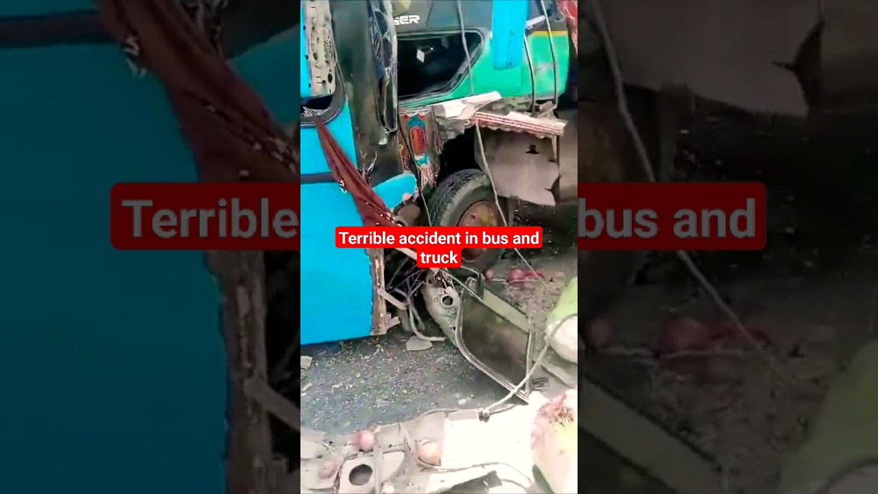 Terrible accident in bus and truck #busaccident #truckaccident #driverlife #trucklifepakistan #viral