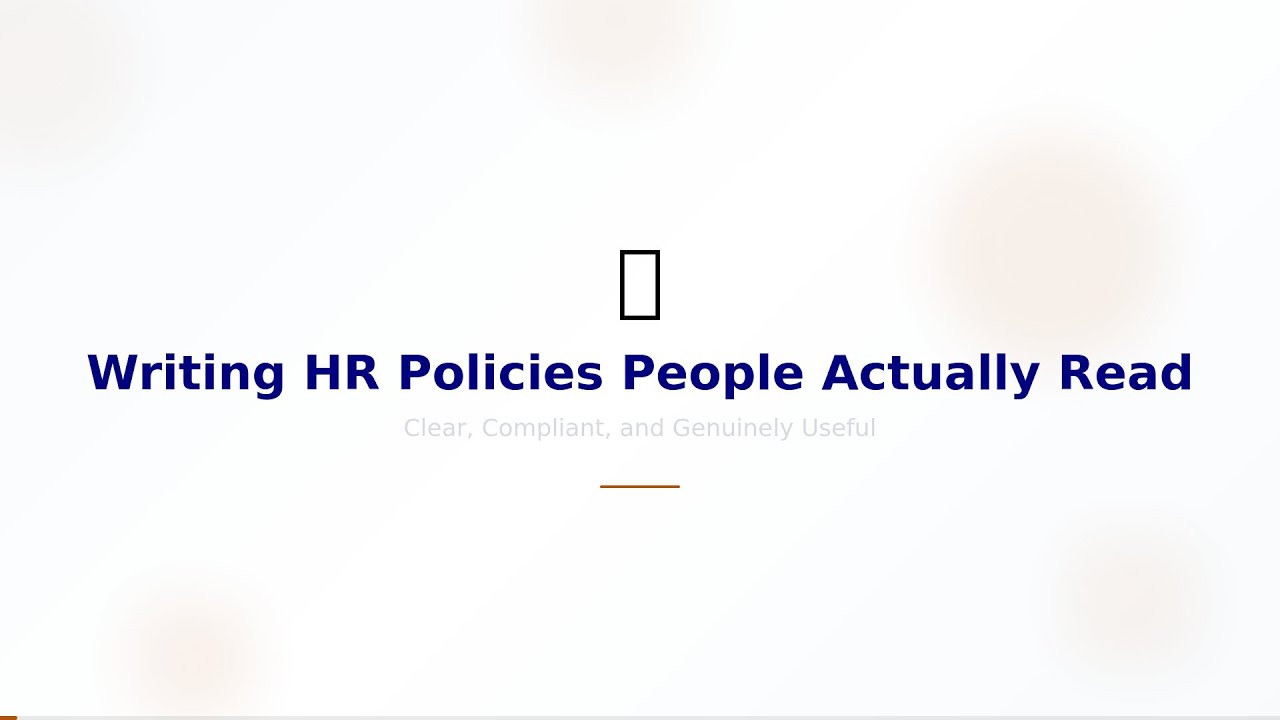Writing HR Policies People Actually Read | PRS Consultancy