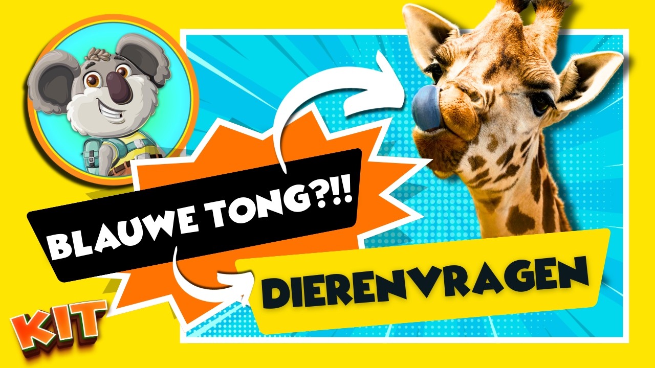Giraf met een BLAUWE tong?! Wat zit daar &aacute;chter?! - Dieren Leren met KIT de Koala