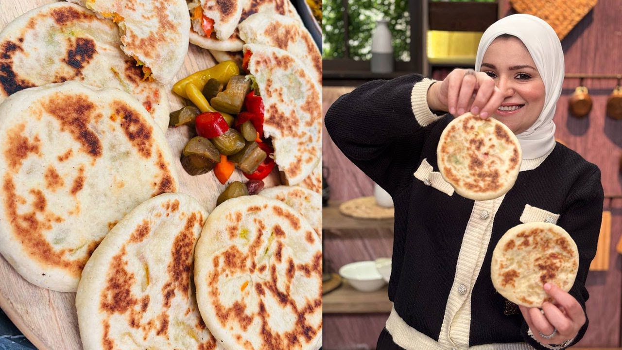 طريقة عمل عيش السميد المحشي | سنة أولى طبخ مع الشيف آلاء الجبالي