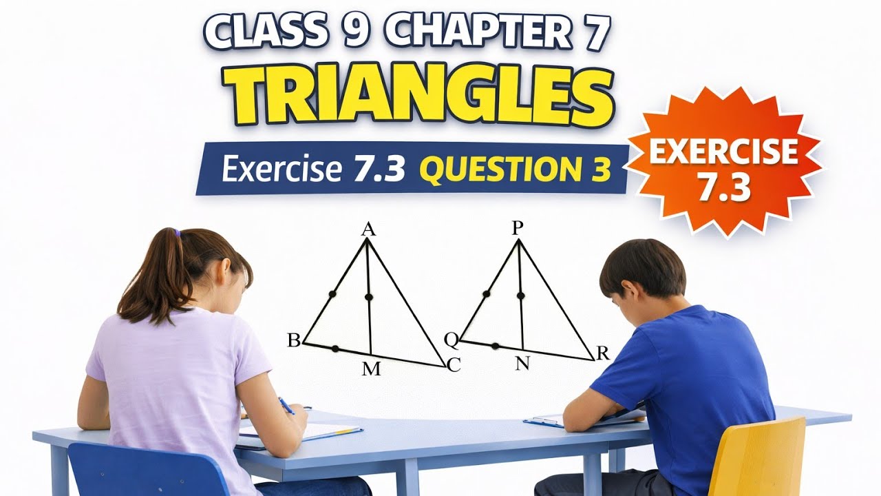 Class 9th Maths NCERT CHAPTER 7 TRIANGLES Excercise 7.3  QUESTION 3