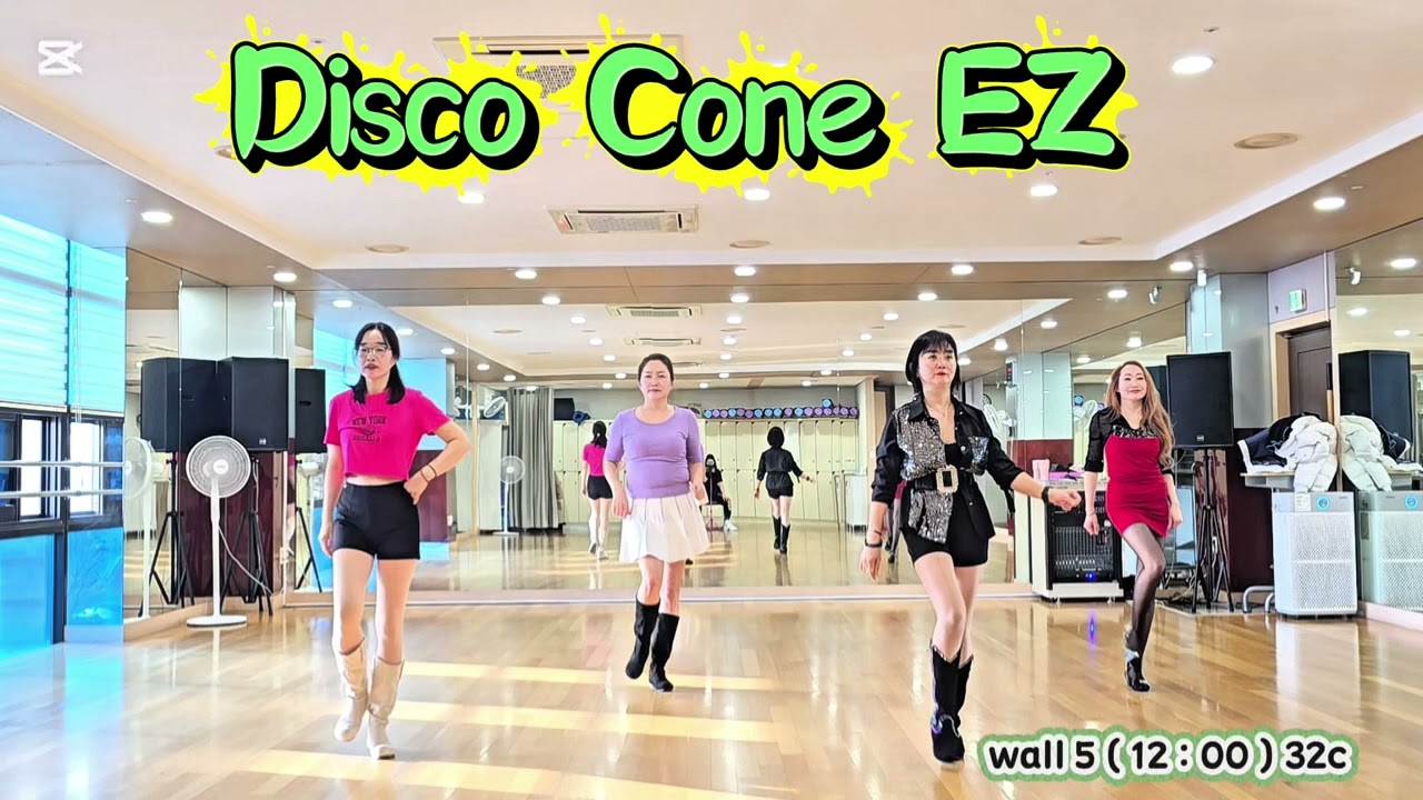 Disco Cone EZ (Beginner) 초급 - Line dance (Demo & Count)#진킴라인댄스#온양4동#오후반#아산시체육회#회원분들#