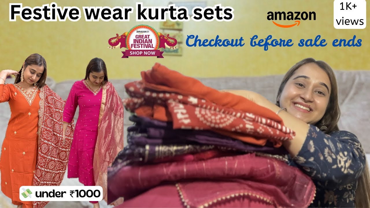 Amazon Festive Kurta Sets Haul | Under ₹1000 | Great Indian Sale Picks 👗✨ 