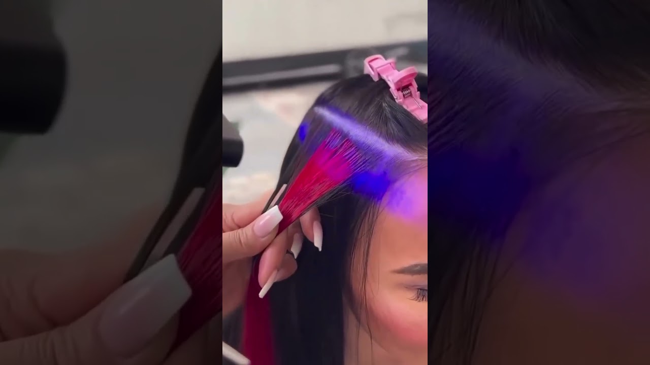UV light hair extension UV glue #hairextensions