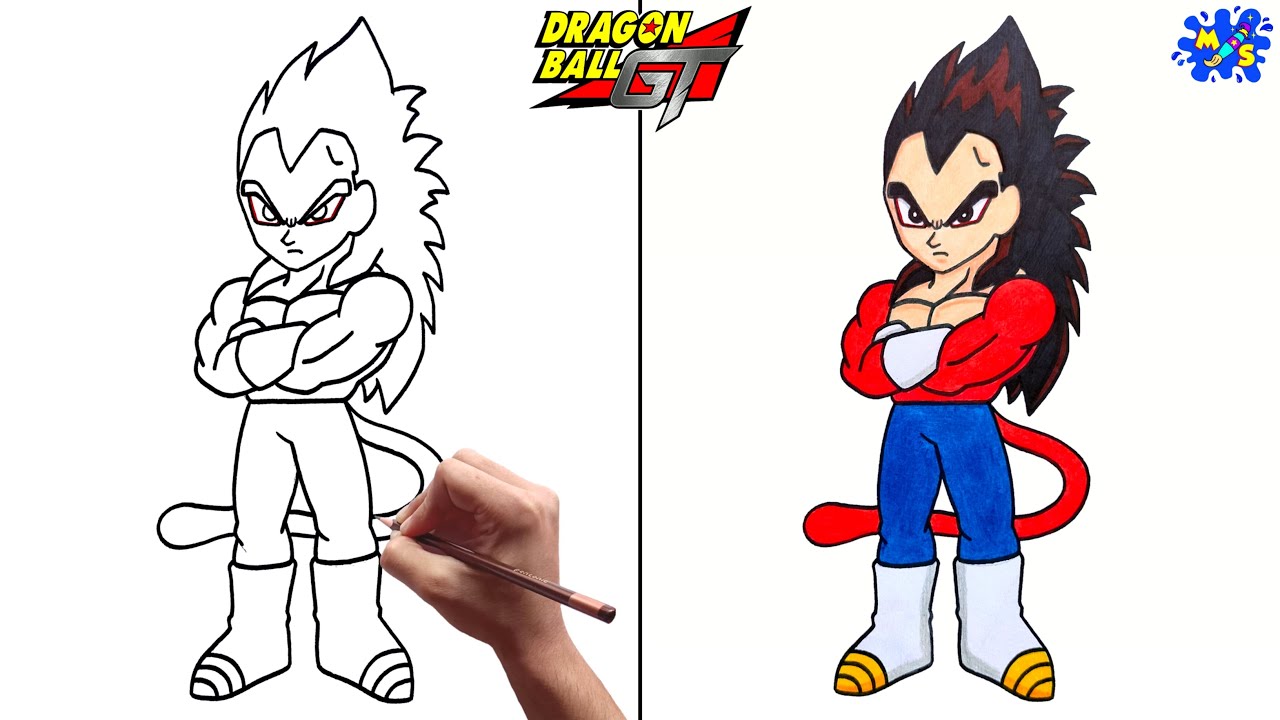 Vegeta Ssj4 Drawing || How to Draw Vegeta Super Saiyan 4 full body Step by Step