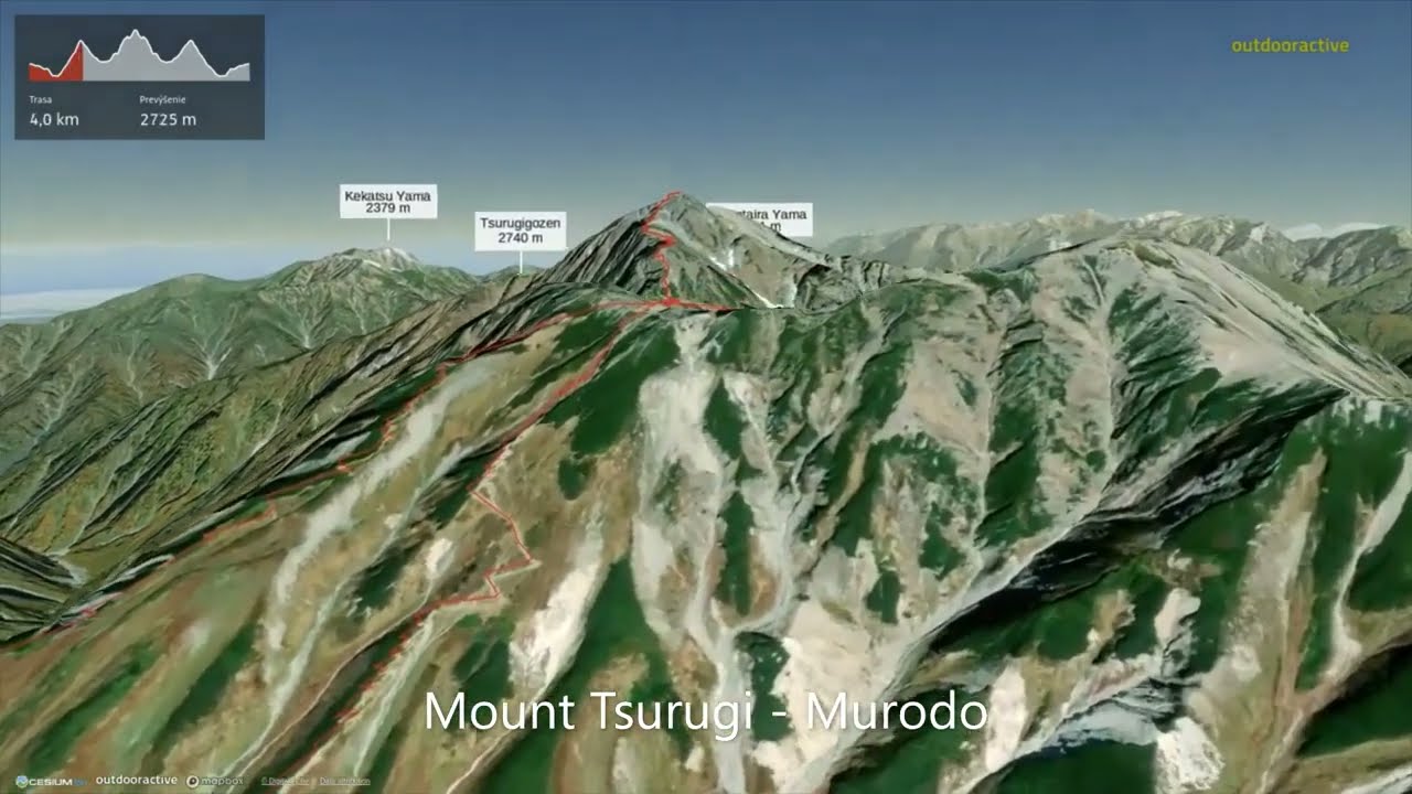 Mount Tsurugi &ndash; Murodo ∆ hiking trails ∆ 3d-trail.com/japan/