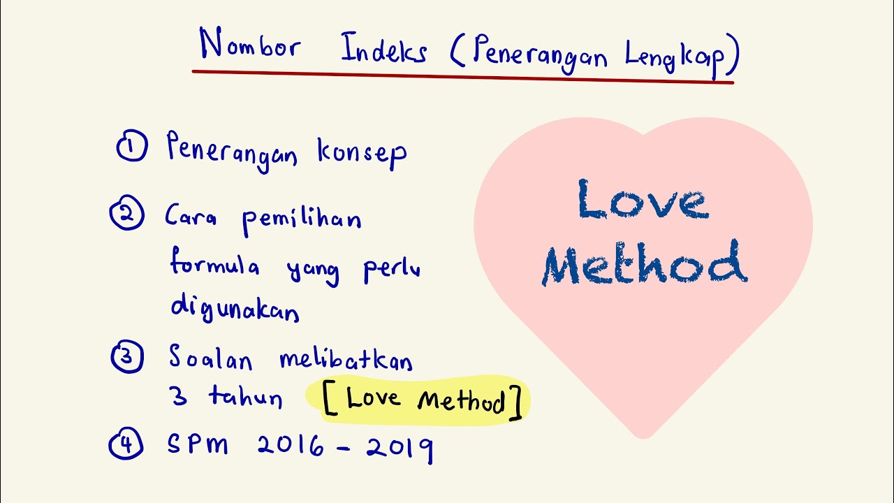 Nombor Indeks - Keseluruhan Bab + SPM 2016 - 2019 [ Love Method menggantikan Petua Rantai ]