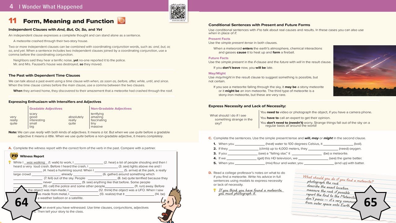Mega Goal 2 - Unit 4 - Lesson 6 - Form ,meaning and function - Pages 64 - 65