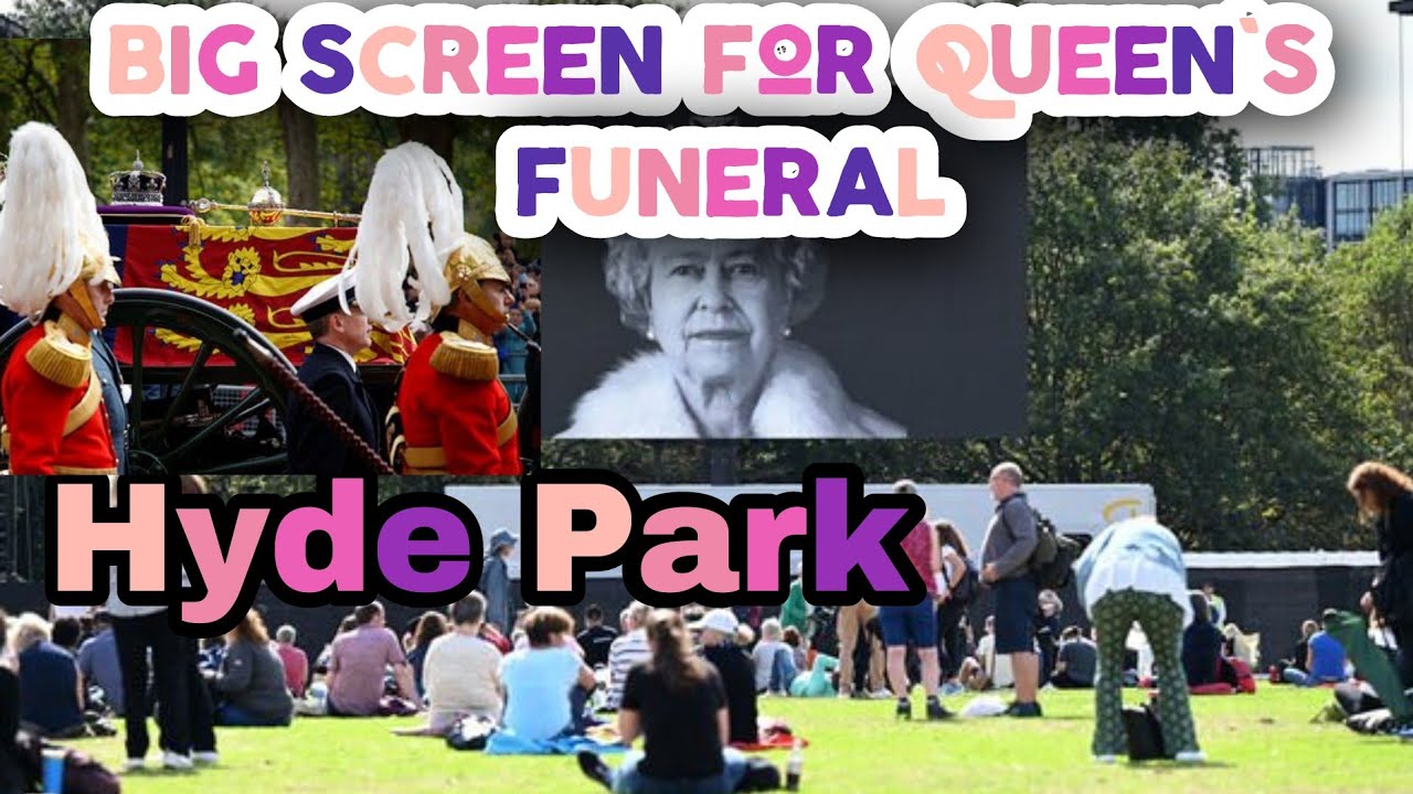 Hyde Park crowds gathers on Monday 19th September to view Her Majesty Queen`s Elizabeth II 1926-2022