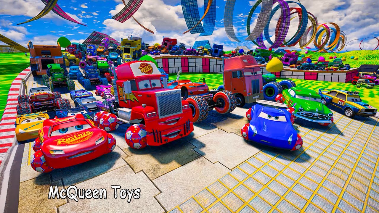 Cars 3 Crazy McQueen Mack Monster Truck Jackson Storm Ryan Laney Cruz Ramirez Doc Hudson Racing Toys