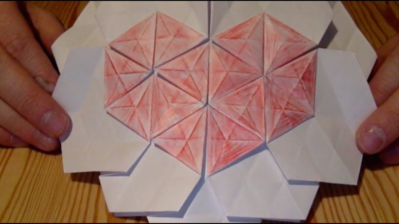 Origami Tessellation: Heart on Hexagons