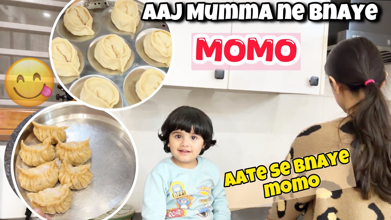 Munmun k liye aate se momo bnaye | No maida👍