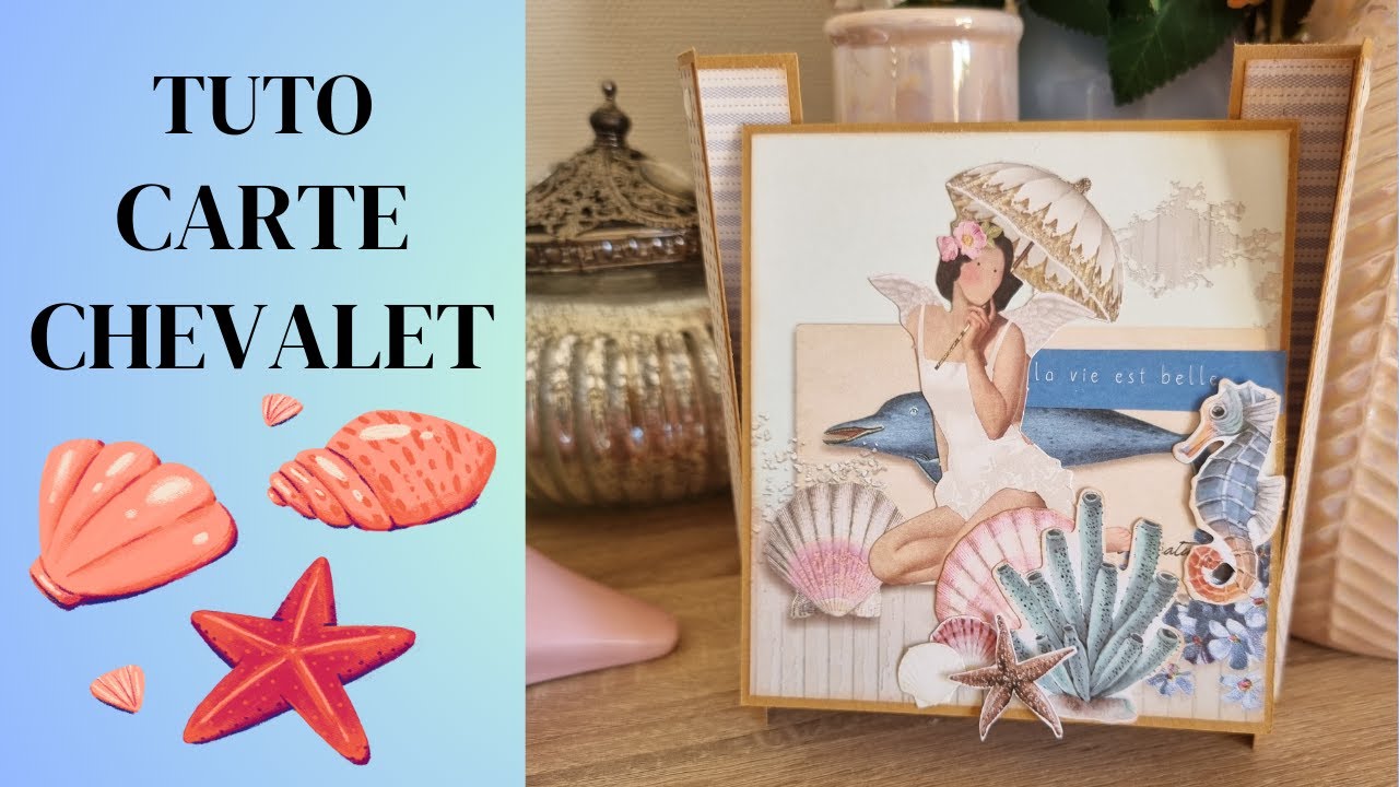 TUTO carte chevalet, inspiration bord de mer🤿🍦😁
