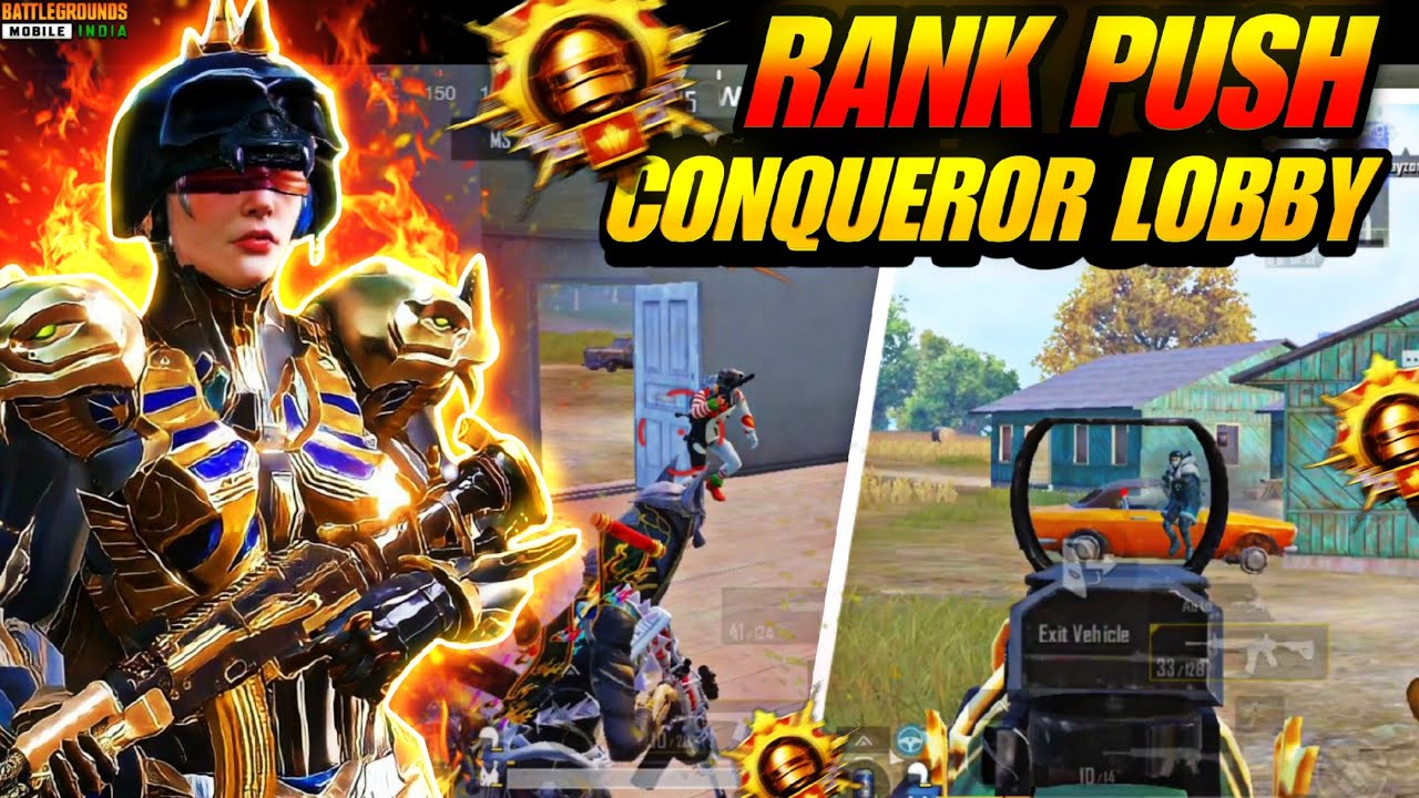 RANK PUSH CONQUEROR LOBBY BGMI 💀🤯  | BGMI ❤️ | SOLO VS SQUAD | 1V4 CLUTCH #bgmi #viral #rushgameplay