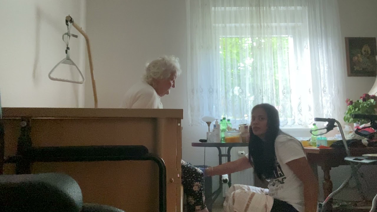 Cutting nails of my Mom in law