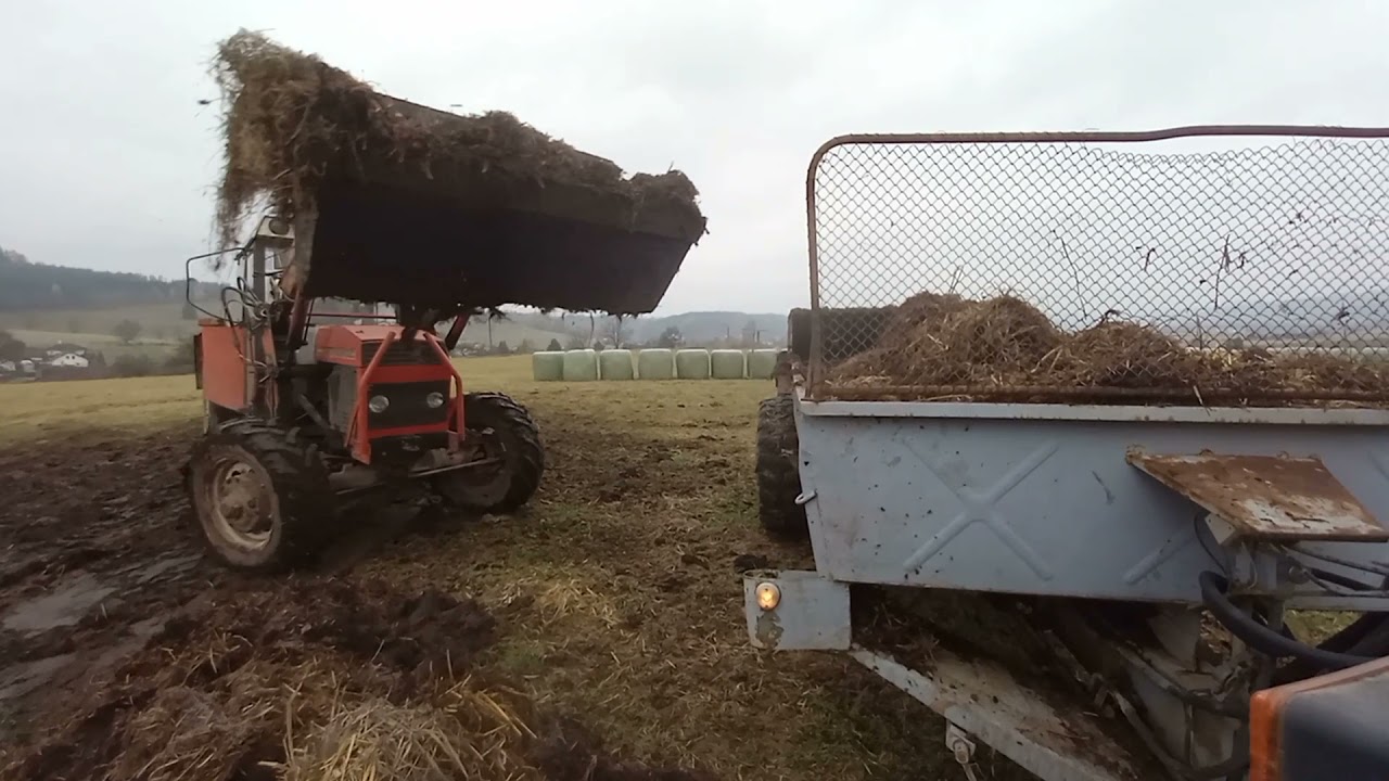 Rozmetání a nakladání hnoje - Zetor 5245 & RUR-5; Zetor 8045