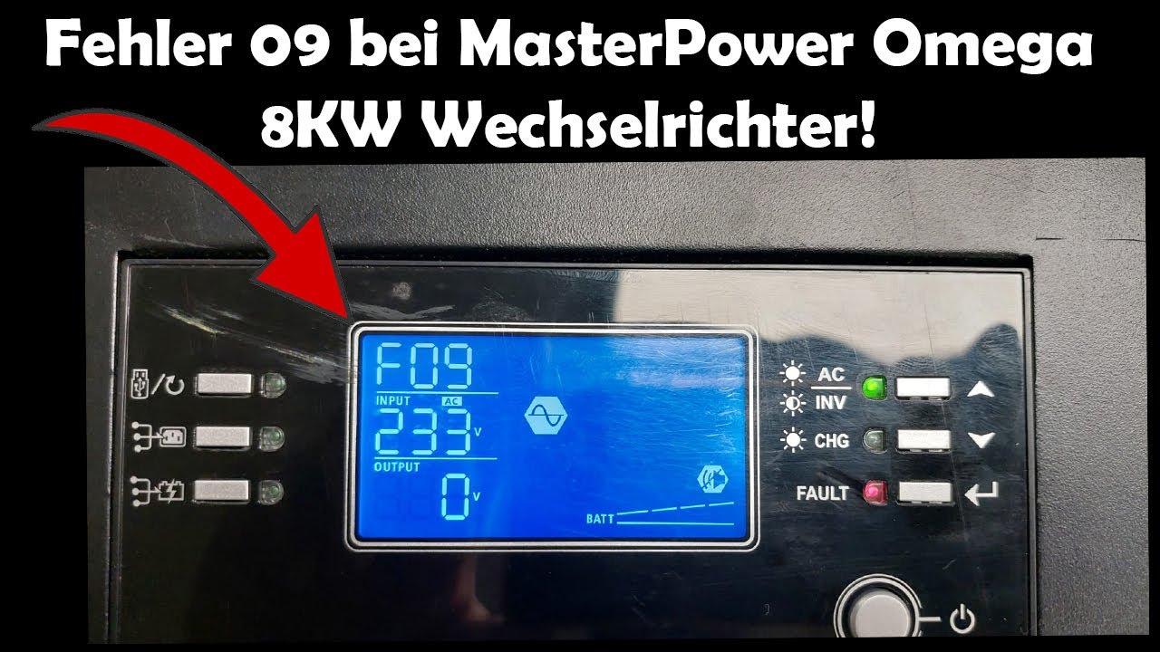 Firmware Update und Fehler 09 Masterpower Omega 8 KW Hybrid Inverter Niederlage 0.2
