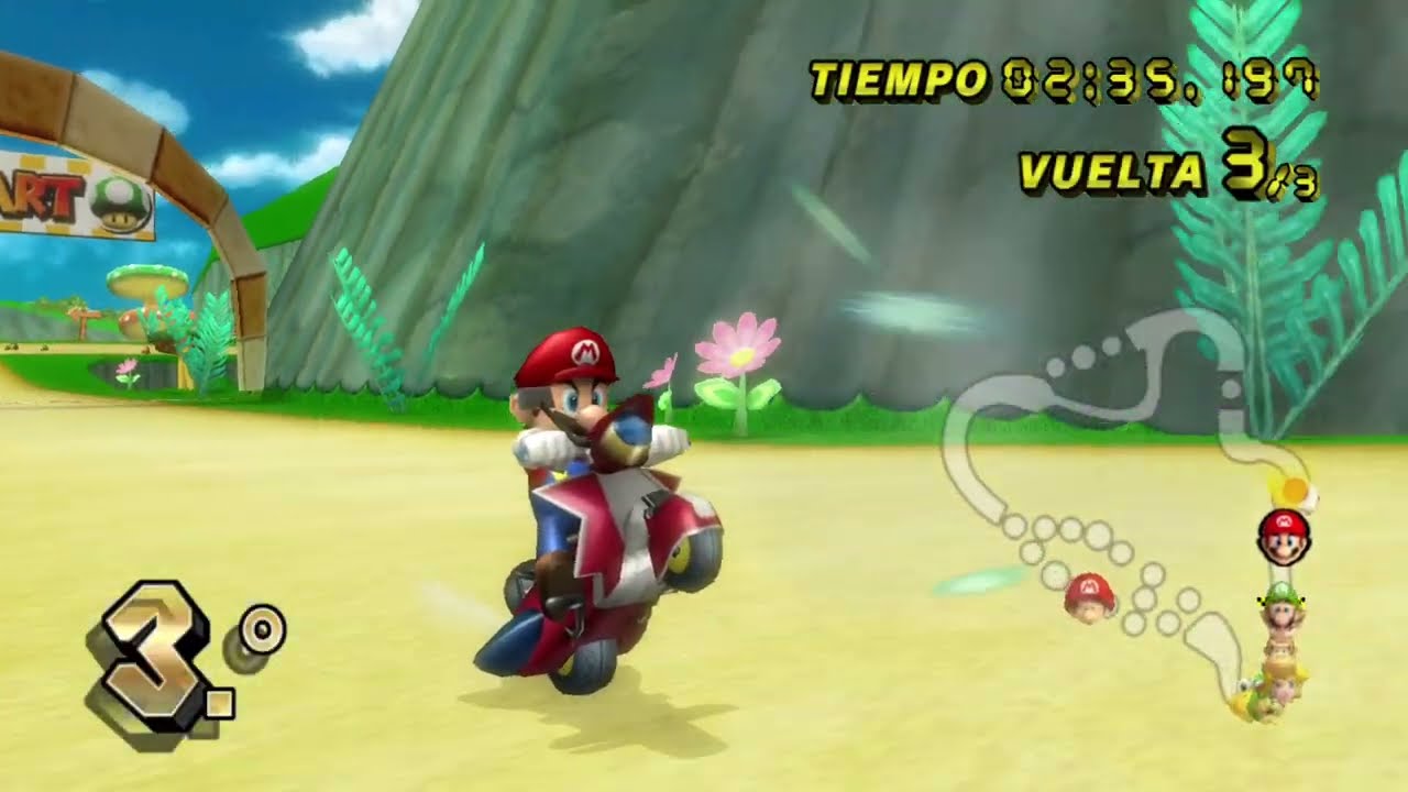 Mario Kart Wii บน RG557 ทดสอบระบบ Wii