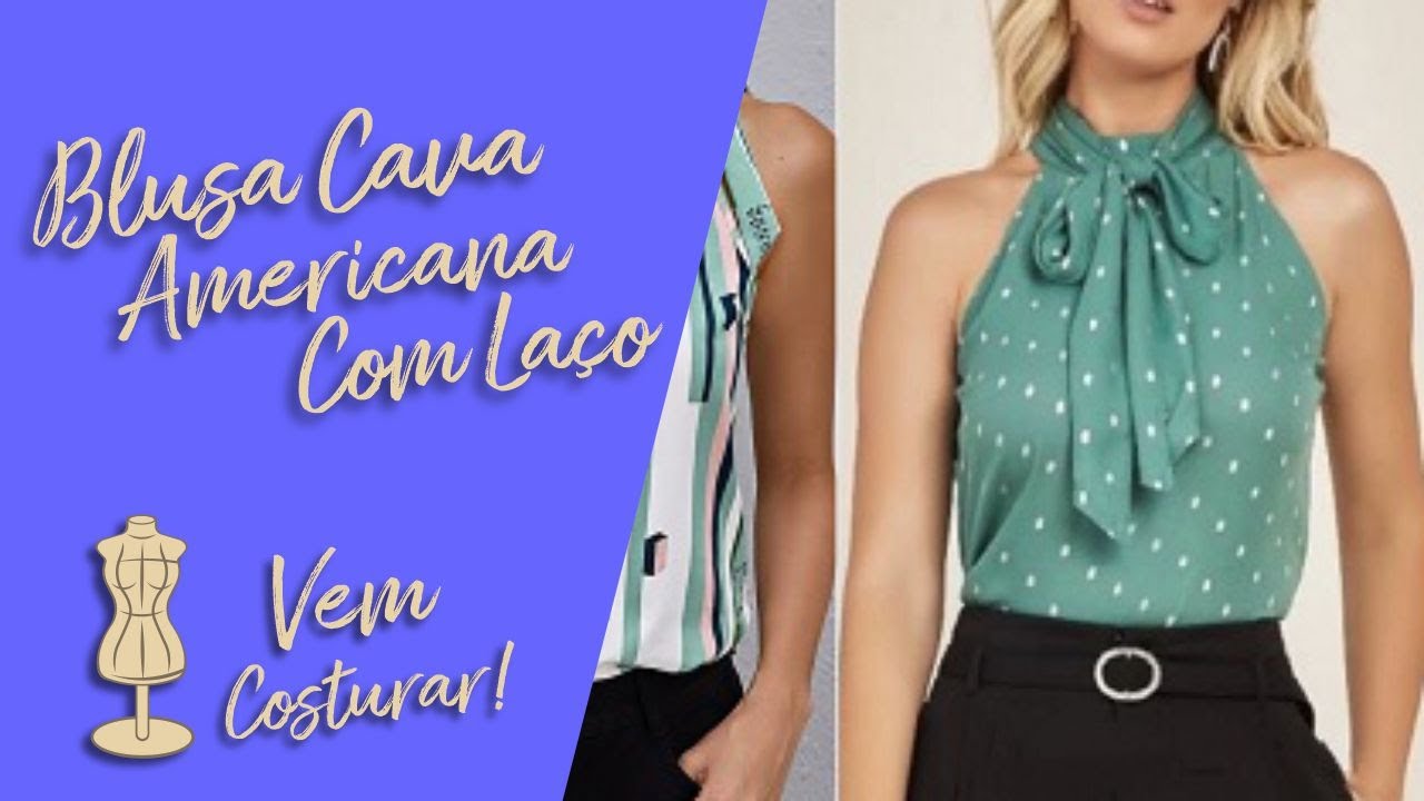 Blusa Cava Americana com La&ccedil;o