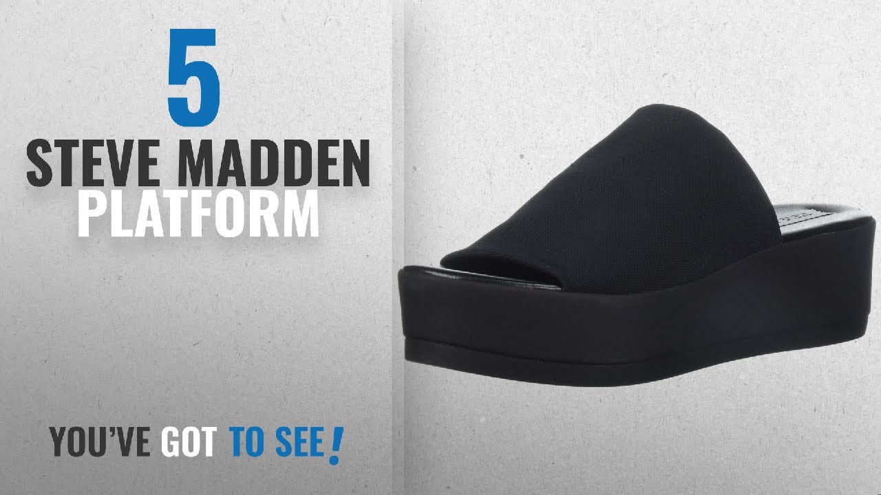 Top 5 Steve Madden Platform [2018]: Steve Madden Women's Slinky Platform Sandal, Black, 6 M US
