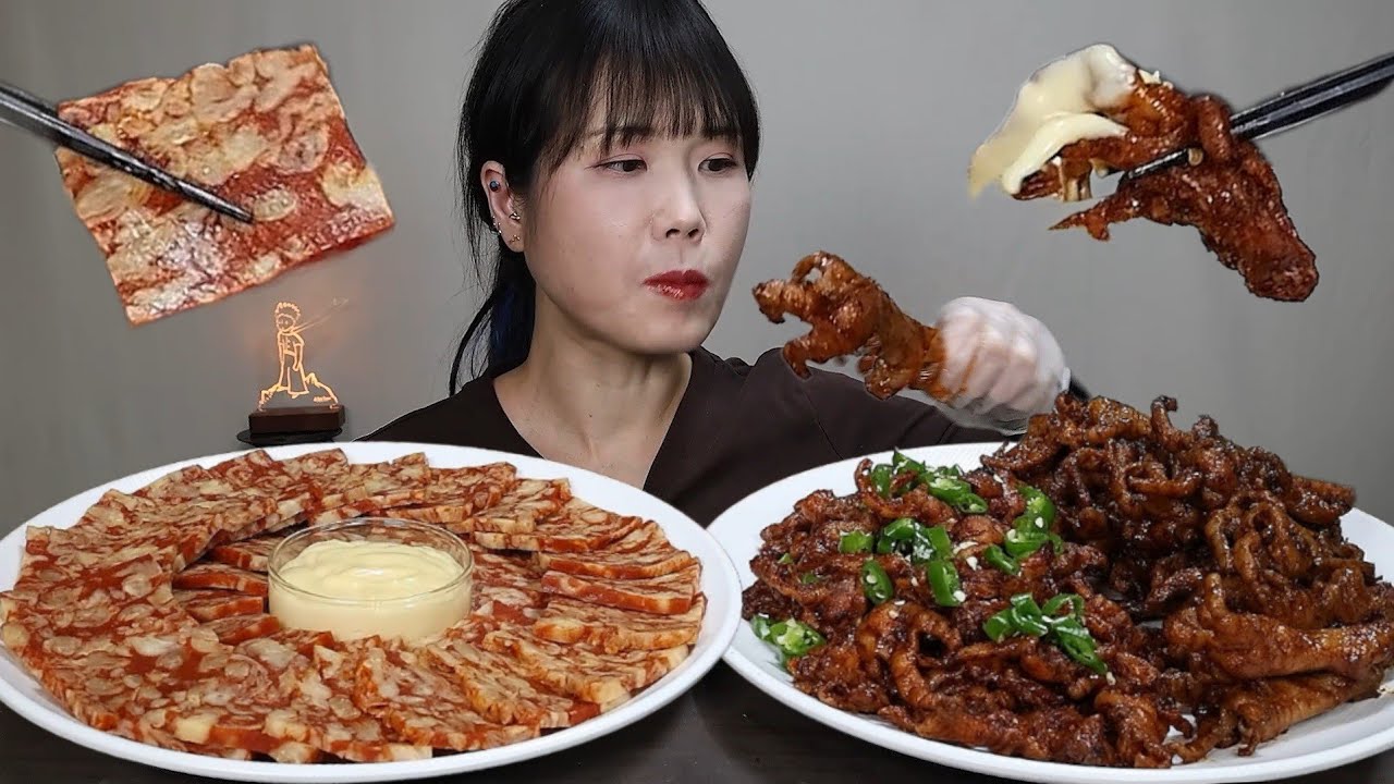 куриные ножки с пряными костями, куриные ножки тюльпанов, острые, куриные ножки, мукбанг.