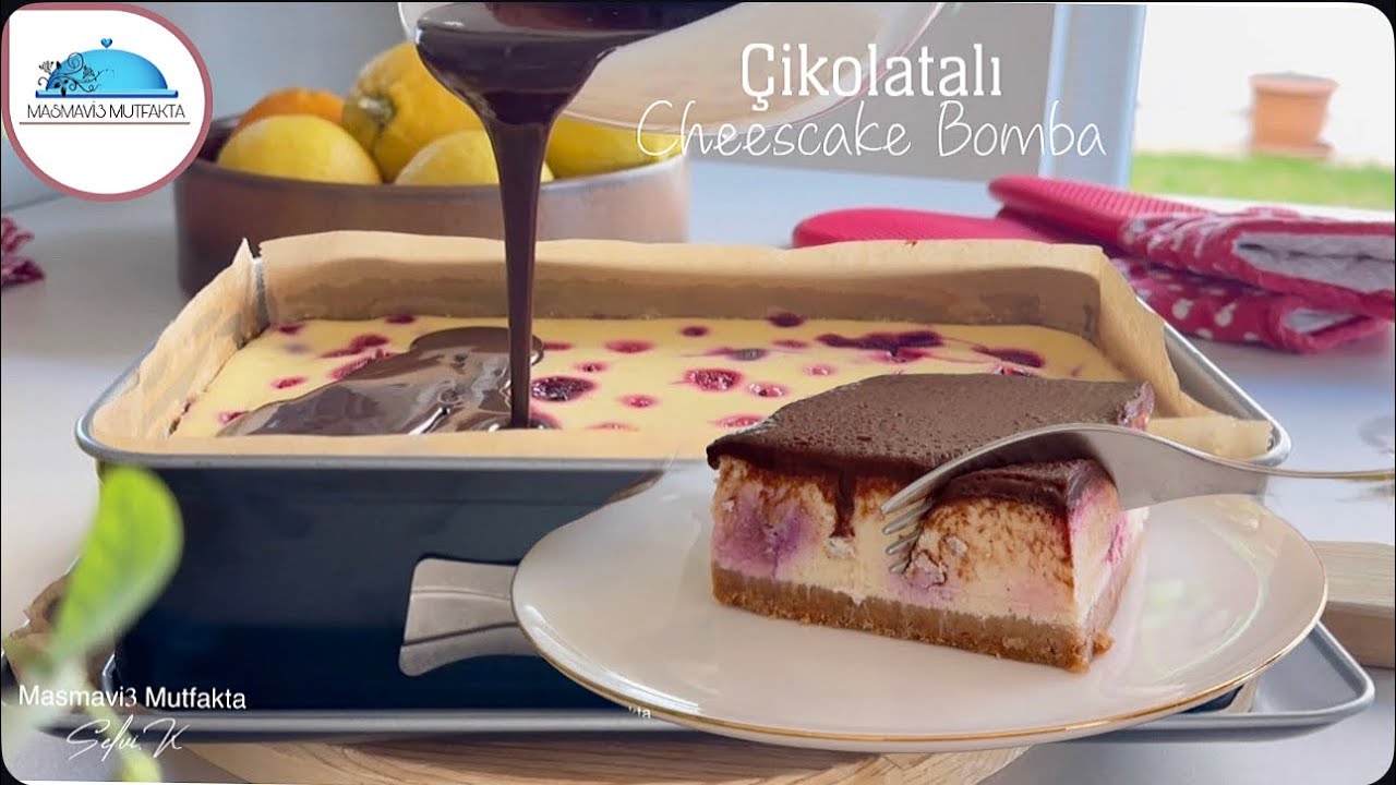 Dilimi 480 tl‼️&Ccedil;İKOLATA SOSLU MEYVELİ CHEESCAKE BOMBA📍Artık 10 kat G&uuml;zelini Kendin Yapabilirsin✌️