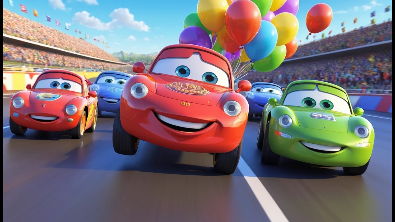 Six Little Race Cars Zooming Fast | High-Speed Counting Song & Vehicle Rhymes