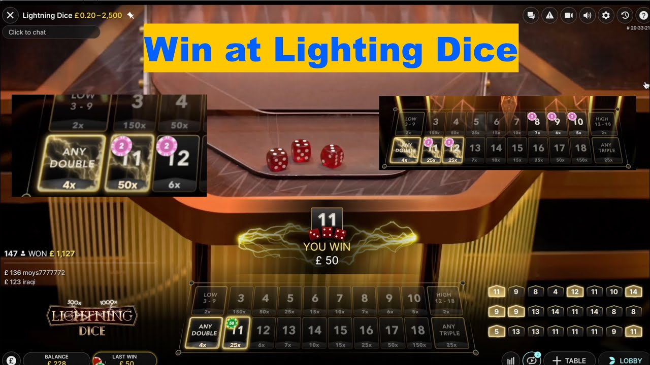 Lighting Dice winning Strategy  - Most common numbers  / keep the bank roll steady