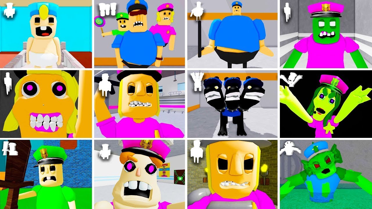 POLICE GIRL PRISON RUN! Obby ALL JUMPSCARES roblox Gameplay Walkthrough No Death 4K