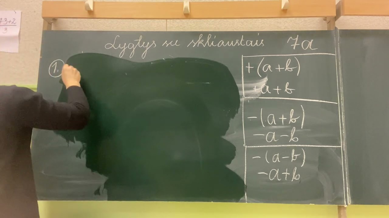 7 klasė.  Lygtys su skliaustais  (7a)